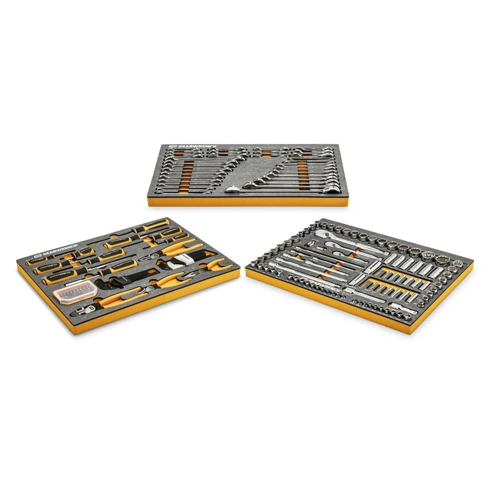 GEARWRENCH 1/4 in., 3/8 in. and 1/2 in. Drive Mechanics Tool Set in EVA with 32 in. Rolling Utility Cart (192-Pieces) 5 GEARWRENCH 1/4 in., 3/8 in. and 1/2 in. Drive Mechanics Tool Set in EVA with 32 in. Rolling Utility Cart (192-Pieces) - Image 3