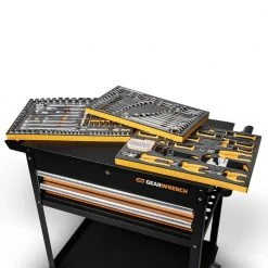 GEARWRENCH 1/4 in., 3/8 in. and 1/2 in. Drive Mechanics Tool Set in EVA with 32 in. Rolling Utility Cart (192-Pieces)