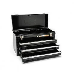 GEARWRENCH 20 in. 3-Drawer Steel Tool Box in Black -GEARWRENCH Sales black silver powder coat finish gearwrench portable tool boxes 83151 4f 1000