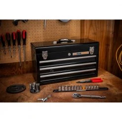 GEARWRENCH 20 in. 3-Drawer Steel Tool Box in Black -GEARWRENCH Sales black silver powder coat finish gearwrench portable tool boxes 83151 76 1000