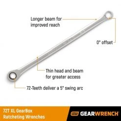 GEARWRENCH 72-Tooth 12-Point SAE Double Box-End Ratcheting Wrench 7/16 in. x 1/2 in. -GEARWRENCH Sales gearwrench box wrenches 9202d 76 1000