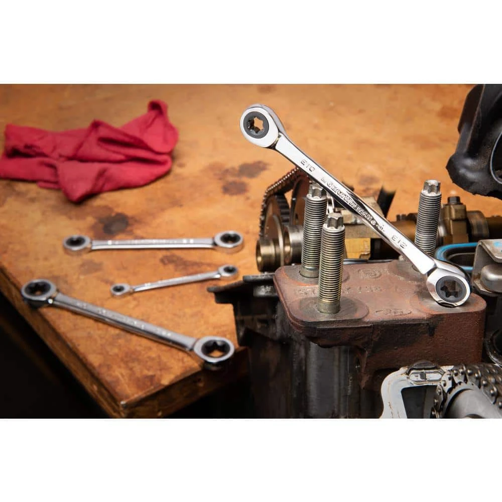 GEARWRENCH 72-Tooth 6-Point E-Torx Ratcheting Double Box-End Wrench Set (4-Piece) 4 GEARWRENCH 72-Tooth 6-Point E-Torx Ratcheting Double Box-End Wrench Set (4-Piece) - Image 2