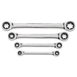 GEARWRENCH 72-Tooth 6-Point E-Torx Ratcheting Double Box-End Wrench Set (4-Piece)