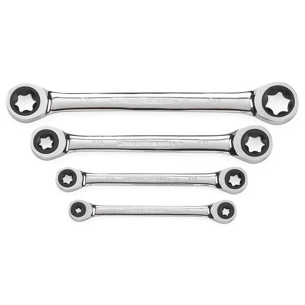 GEARWRENCH 72-Tooth 6-Point E-Torx Ratcheting Double Box-End Wrench Set (4-Piece) 3 GEARWRENCH 72-Tooth 6-Point E-Torx Ratcheting Double Box-End Wrench Set (4-Piece)