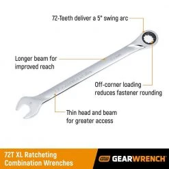 GEARWRENCH 14 mm Metric 72-Tooth XL Locking Flex Head Combination Ratcheting Wrench -GEARWRENCH Sales gearwrench combination wrenches 85614 76 1000