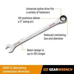 GEARWRENCH 9/32 in. SAE 120XP Universal Spline XL Combination Ratcheting Wrench 12 GEARWRENCH 9/32 in. SAE 120XP Universal Spline XL Combination Ratcheting Wrench -GEARWRENCH Sales gearwrench combination wrenches 86432 44 1000