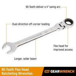 GEARWRENCH 15/16 in. SAE 90-Tooth Flex Head Combination Ratcheting Wrench 12 GEARWRENCH 15/16 in. SAE 90-Tooth Flex Head Combination Ratcheting Wrench -GEARWRENCH Sales gearwrench combination wrenches 86752 c3 1000