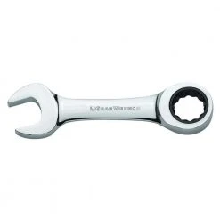 GEARWRENCH 15 mm Metric 72-Tooth Stubby Combination Ratcheting Wrench