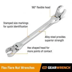 GEARWRENCH Flex Flare Metric Nut Wrench Set (6-Piece) -GEARWRENCH Sales gearwrench flare nut wrenches 81911d 1f 1000