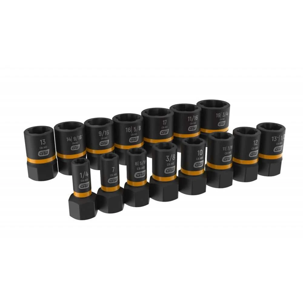 GEARWRENCH Bolt Biter 1/4 in. and 3/8 in. Drive SAE/Metric Impact Extraction Socket Set (15-Piece) 3 GEARWRENCH Bolt Biter 1/4 in. and 3/8 in. Drive SAE/Metric Impact Extraction Socket Set (15-Piece)