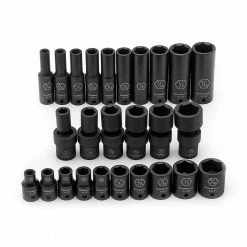 GEARWRENCH 1/4 in. Drive 6-Point SAE/Metric Standard & Deep Universal Impact Socket Set (71-Piece) 17 GEARWRENCH 1/4 in. Drive 6-Point SAE/Metric Standard & Deep Universal Impact Socket Set (71-Piece) -GEARWRENCH Sales gearwrench impact socket sets 84903 1d 1000