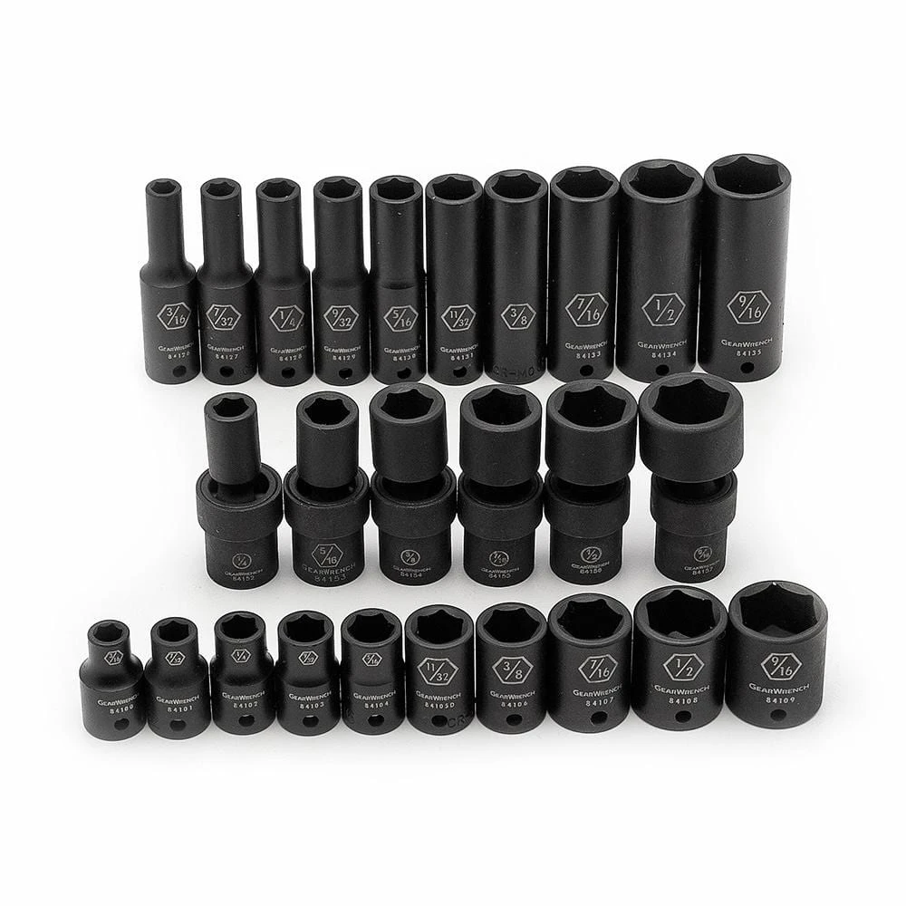 GEARWRENCH 1/4 in. Drive 6-Point SAE/Metric Standard & Deep Universal Impact Socket Set (71-Piece) 5 GEARWRENCH 1/4 in. Drive 6-Point SAE/Metric Standard & Deep Universal Impact Socket Set (71-Piece) - Image 3