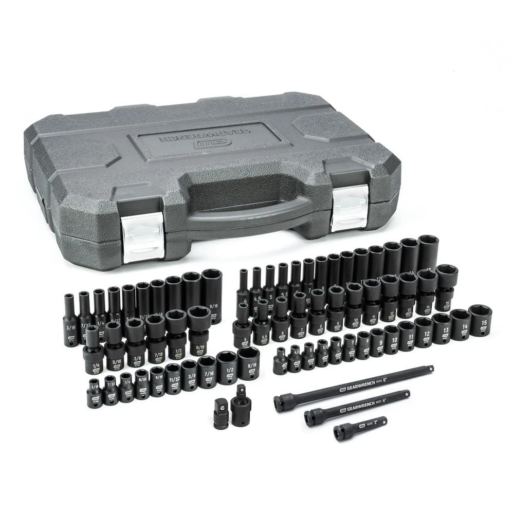 GEARWRENCH 1/4 in. Drive 6-Point SAE/Metric Standard & Deep Universal Impact Socket Set (71-Piece) 7 GEARWRENCH 1/4 in. Drive 6-Point SAE/Metric Standard & Deep Universal Impact Socket Set (71-Piece) - Image 5