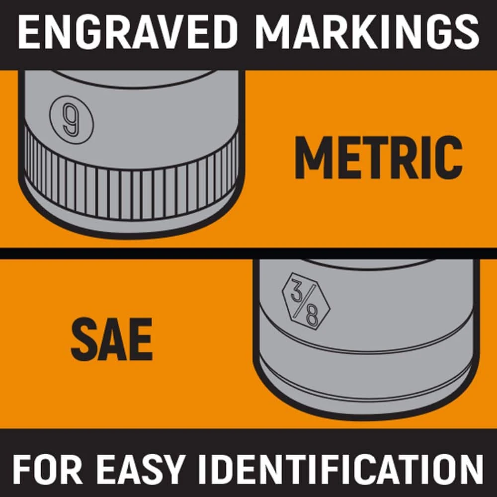 GEARWRENCH 1/2 in. Drive 6-Point Metric 90-Tooth Ratchet and Socket Mechanics Tool Set (18-Piece) 10 GEARWRENCH 1/2 in. Drive 6-Point Metric 90-Tooth Ratchet and Socket Mechanics Tool Set (18-Piece) - Image 8