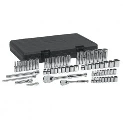 GEARWRENCH 1/4 in. and 3/8 in. Drive Standard & Deep SAE/Metric 90-Tooth Ratchet and Socket Mechanics Tool Set (68-Piece)