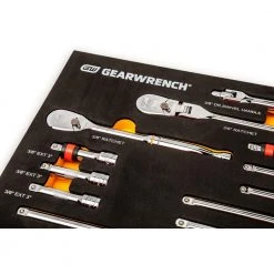 GEARWRENCH 3/8 in. Drive 90-Tooth Ratchets and Drive Tool Set in EVA Foam Tray (17-Piece) -GEARWRENCH Sales gearwrench mechanics tool sets 89076 1f 1000