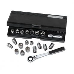 GEARWRENCH Pass-Thru 3/8 in. Drive 6-Point SAE/Metric GearRatchet and Socket Mechanics Tool Set (21-Piece)