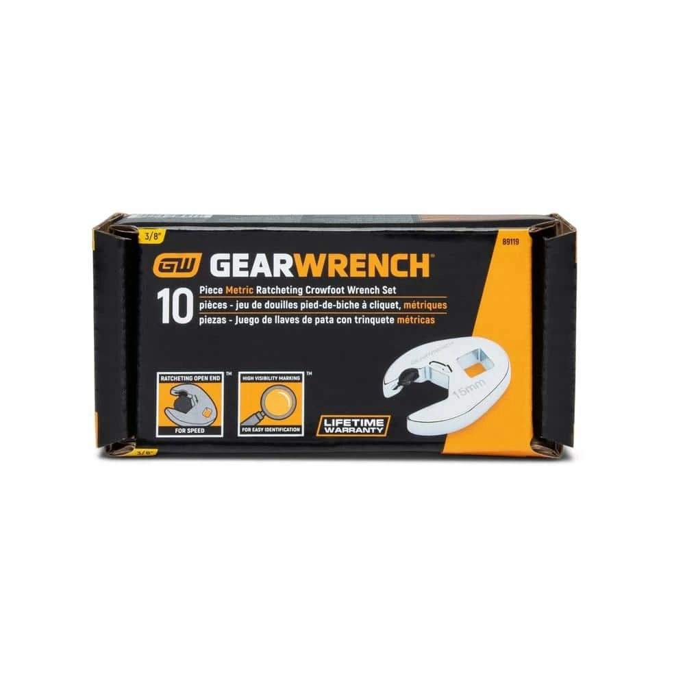 GEARWRENCH Metric Ratcheting Crowfoot Set (10-Piece) 4 GEARWRENCH Metric Ratcheting Crowfoot Set (10-Piece) - Image 2