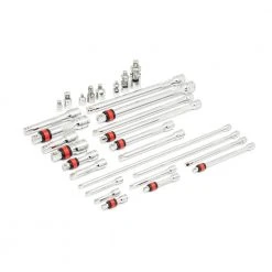 GEARWRENCH 1/4 in., 3/8 in., 1/2 in. Drive Chrome Tool Accessories Set with EVA Foam Tray (29-Pieces) -GEARWRENCH Sales gearwrench professional industrial tool sets 86523 1f 1000