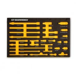 GEARWRENCH 1/4 in., 3/8 in., 1/2 in. Drive Chrome Tool Accessories Set with EVA Foam Tray (29-Pieces) -GEARWRENCH Sales gearwrench professional industrial tool sets 86523 44 1000