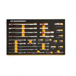 GEARWRENCH 1/4 in., 3/8 in., 1/2 in. Drive Chrome Tool Accessories Set with EVA Foam Tray (29-Pieces) -GEARWRENCH Sales gearwrench professional industrial tool sets 86523 c3 1000