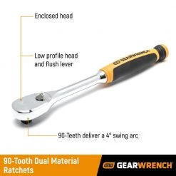 GEARWRENCH 1/4 in., 3/8 in. and 1/2 in. Drive 90-Tooth Dual Material Teardrop Ratchet Set (3-Piece) -GEARWRENCH Sales gearwrench ratchet sets 81207t 76 1000