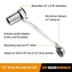 GEARWRENCH 1/4 in. Drive Micro Driver and Socket Set (35-Piece) 18 GEARWRENCH 1/4 in. Drive Micro Driver and Socket Set (35-Piece) -GEARWRENCH Sales gearwrench ratchet socket sets 85035 c3 1000