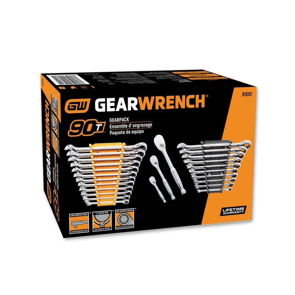 GEARWRENCH 90T Gearpack SAE/Metric Ratcheting Wrench and Ratchet Tool Set (25-Piece) 10 GEARWRENCH 90T Gearpack SAE/Metric Ratcheting Wrench and Ratchet Tool Set (25-Piece) - Image 8
