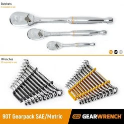GEARWRENCH 90T Gearpack SAE/Metric Ratcheting Wrench and Ratchet Tool Set (25-Piece) 15 GEARWRENCH 90T Gearpack SAE/Metric Ratcheting Wrench and Ratchet Tool Set (25-Piece) -GEARWRENCH Sales gearwrench ratcheting wrenches 81001 66 1000
