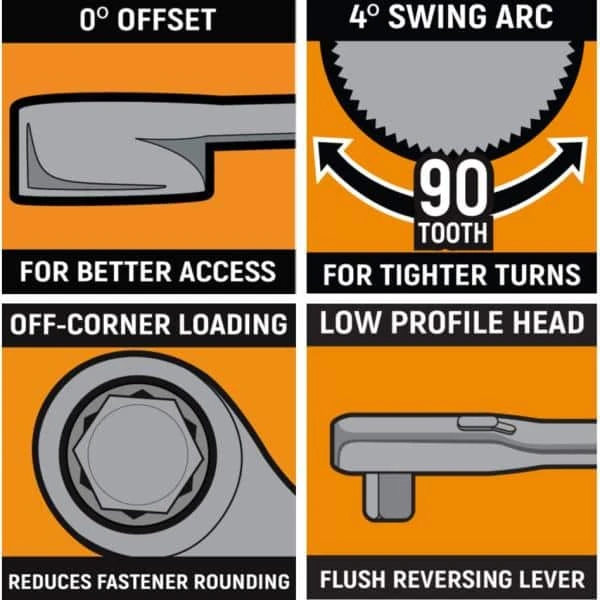 GEARWRENCH 90T Gearpack SAE/Metric Ratcheting Wrench and Ratchet Tool Set (25-Piece) 11 GEARWRENCH 90T Gearpack SAE/Metric Ratcheting Wrench and Ratchet Tool Set (25-Piece) - Image 9