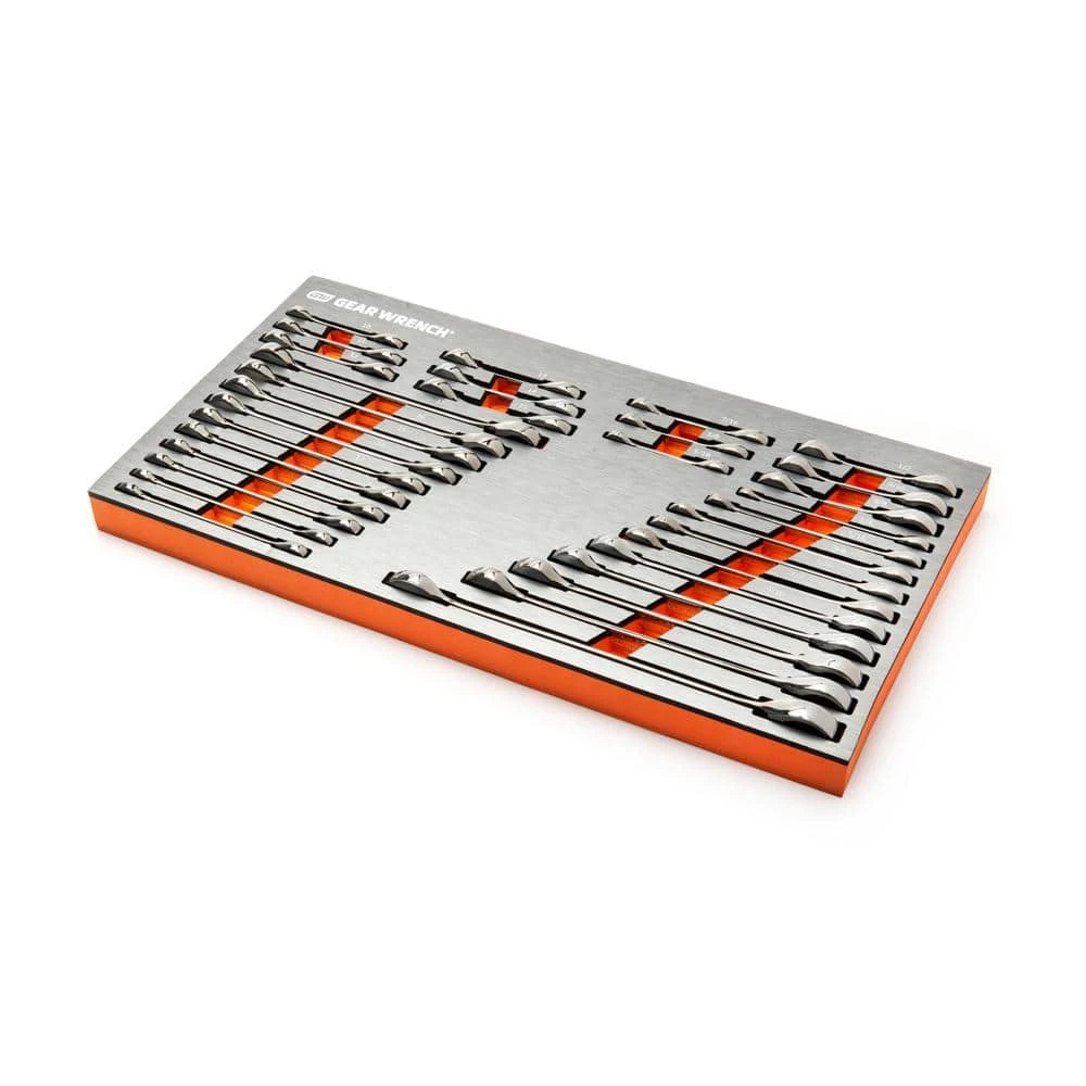 GEARWRENCH SAE/Metric Standard and Stubby Combination Ratcheting Wrench Set in EVA Tray (32-Piece) 5 GEARWRENCH SAE/Metric Standard and Stubby Combination Ratcheting Wrench Set in EVA Tray (32-Piece) - Image 3