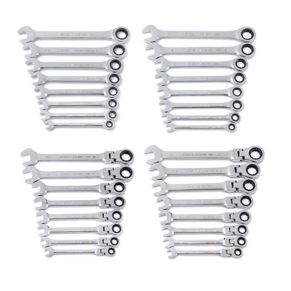 GEARWRENCH Master Standard and Flex Head SAE/MM Combination Ratcheting Wrench Set (32-Piece) 3 GEARWRENCH Master Standard and Flex Head SAE/MM Combination Ratcheting Wrench Set (32-Piece)