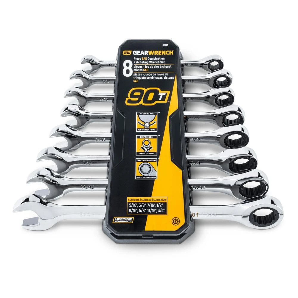 GEARWRENCH Master Standard and Flex Head SAE/MM Combination Ratcheting Wrench Set (32-Piece) 6 GEARWRENCH Master Standard and Flex Head SAE/MM Combination Ratcheting Wrench Set (32-Piece) - Image 4