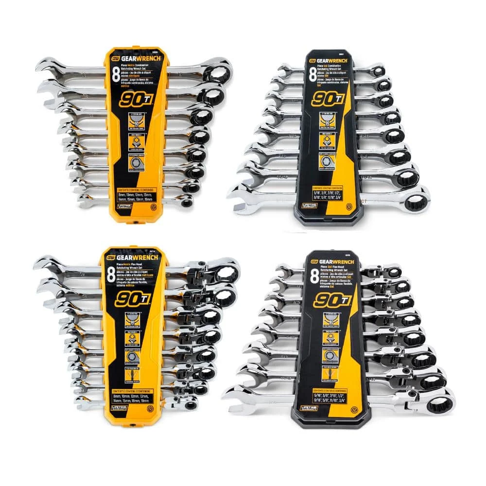 GEARWRENCH Master Standard and Flex Head SAE/MM Combination Ratcheting Wrench Set (32-Piece) 4 GEARWRENCH Master Standard and Flex Head SAE/MM Combination Ratcheting Wrench Set (32-Piece) - Image 2