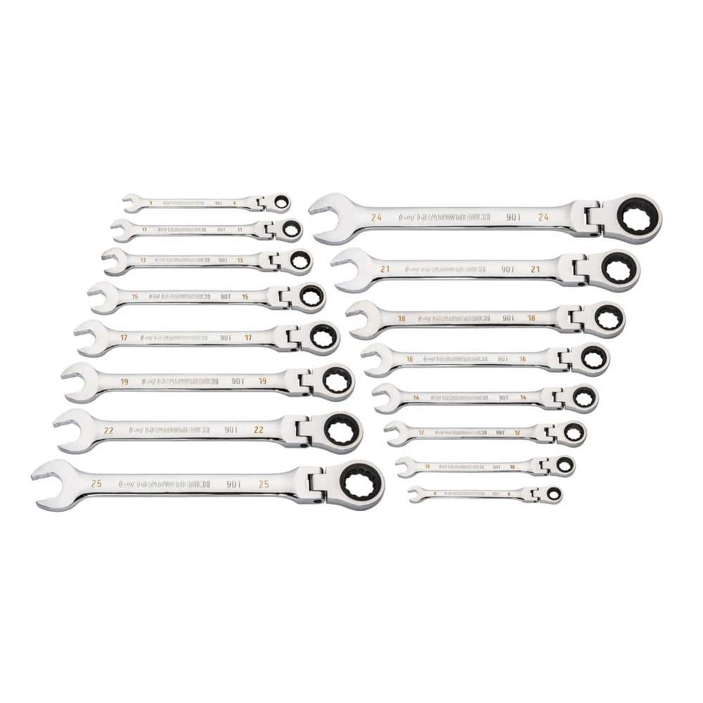 GEARWRENCH Metric 90-Tooth Flex Head Combination Ratcheting Wrench Tool Set (16-Piece) 5 GEARWRENCH Metric 90-Tooth Flex Head Combination Ratcheting Wrench Tool Set (16-Piece) - Image 3