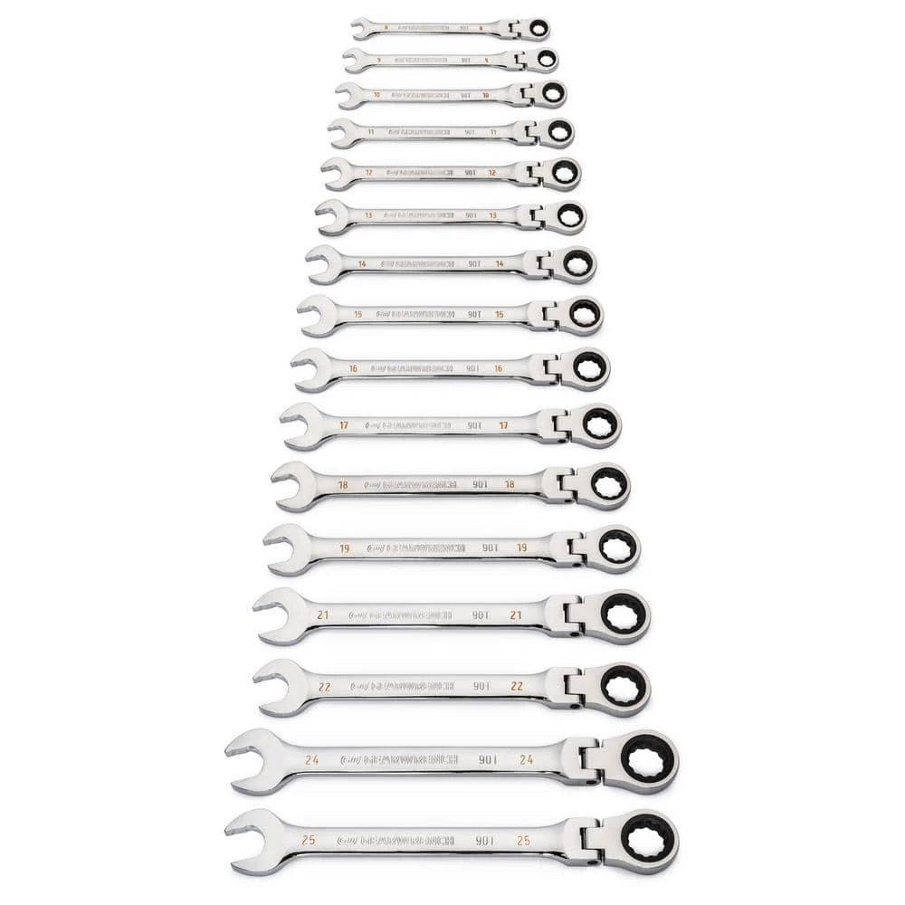GEARWRENCH Metric 90-Tooth Flex Head Combination Ratcheting Wrench Tool Set (16-Piece) 4 GEARWRENCH Metric 90-Tooth Flex Head Combination Ratcheting Wrench Tool Set (16-Piece) - Image 2