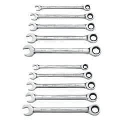 GEARWRENCH SAE/Metric 72-Tooth Combination Ratcheting Wrench Tool Set (10-Piece)