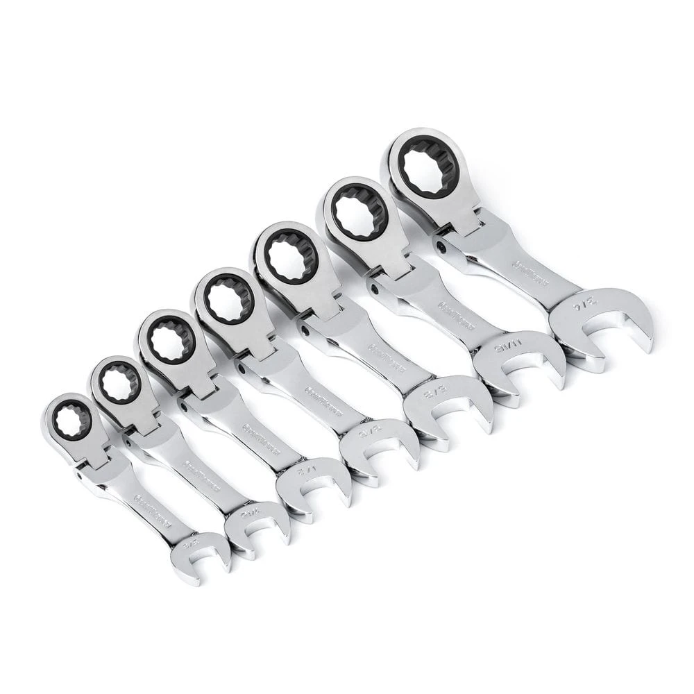 GEARWRENCH SAE 72-Tooth Stubby Flex Head Combination Ratcheting Wrench Tool Set (7-Piece) 3 GEARWRENCH SAE 72-Tooth Stubby Flex Head Combination Ratcheting Wrench Tool Set (7-Piece)