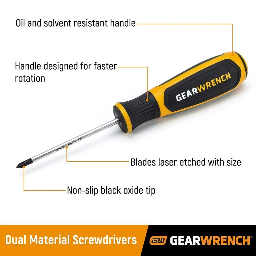 GEARWRENCH Extra Long Phillips/Slotted Dual Material Screwdriver Set (2-Piece) 4 GEARWRENCH Extra Long Phillips/Slotted Dual Material Screwdriver Set (2-Piece) - Image 2