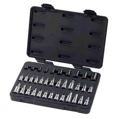 GEARWRENCH 1/4 in., 3/8 in. and 1/2 in. Drive SAE/Metric Hex, E-Torx & Torx Bit Socket Set (36-Piece)