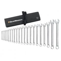 GEARWRENCH 12-Point Metric Long Pattern Combination Wrench Set with Roll (22-Piece)