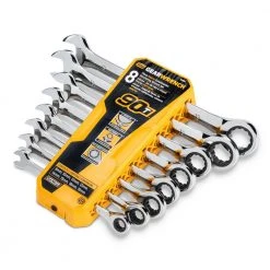 GEARWRENCH 90-Tooth Metric Ratcheting Combination Wrench Set with Tray (8-Piece) -GEARWRENCH Sales gearwrench wrench sets 86694 06 1f 1000